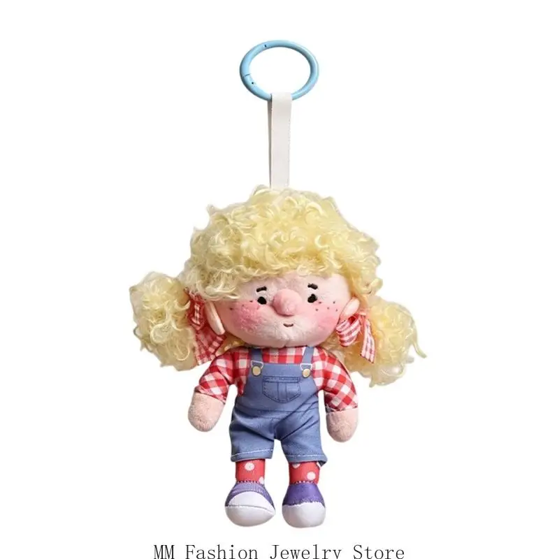 Fabric Loop Plush Keychain with Doll Styling for Students, Daily Bags and Keys D0UB