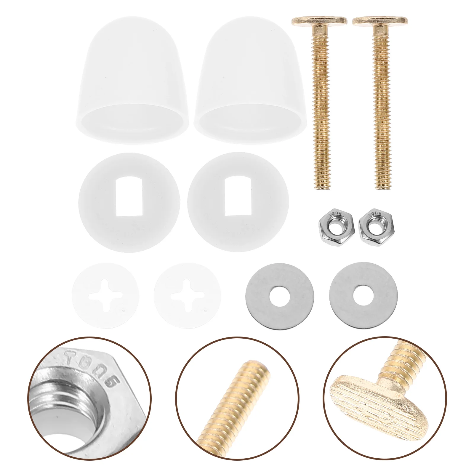 

1Set Toilet Bolt Caps Durable Rust Resistant Fasteners for Stable Installation Replacement Toilet Seat Screws Cover Kit