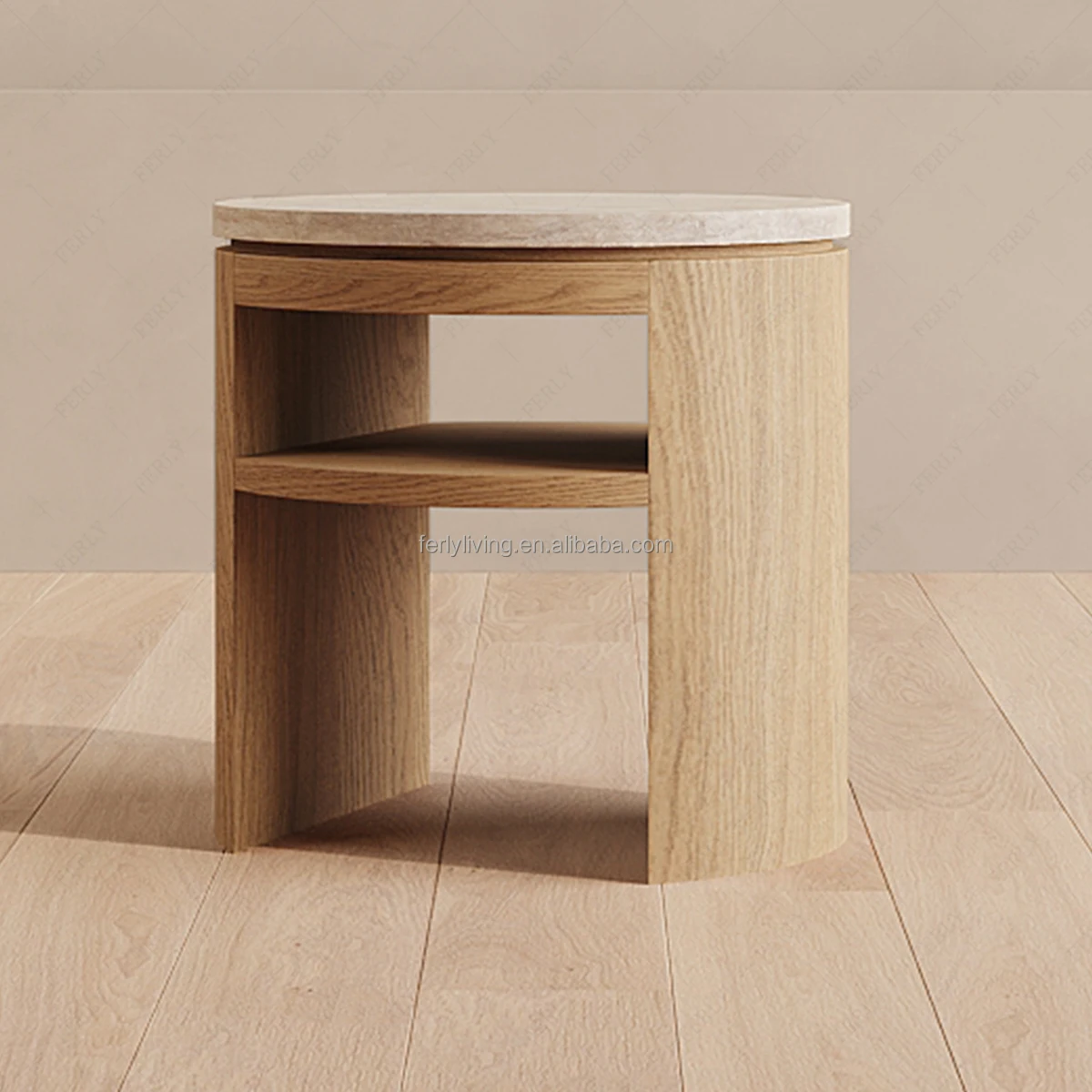 

Modern End Table for Living Room Small Side Table with Storage Shelf Next to Sofa Couch