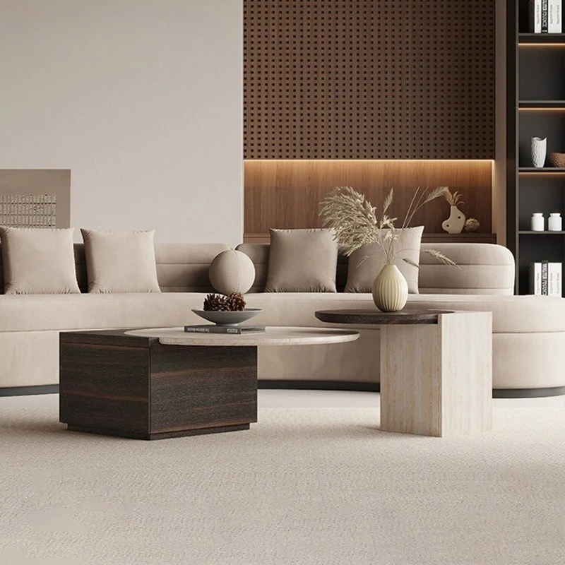 Italian minimalist marble coffee table combination living room creative senior tea table