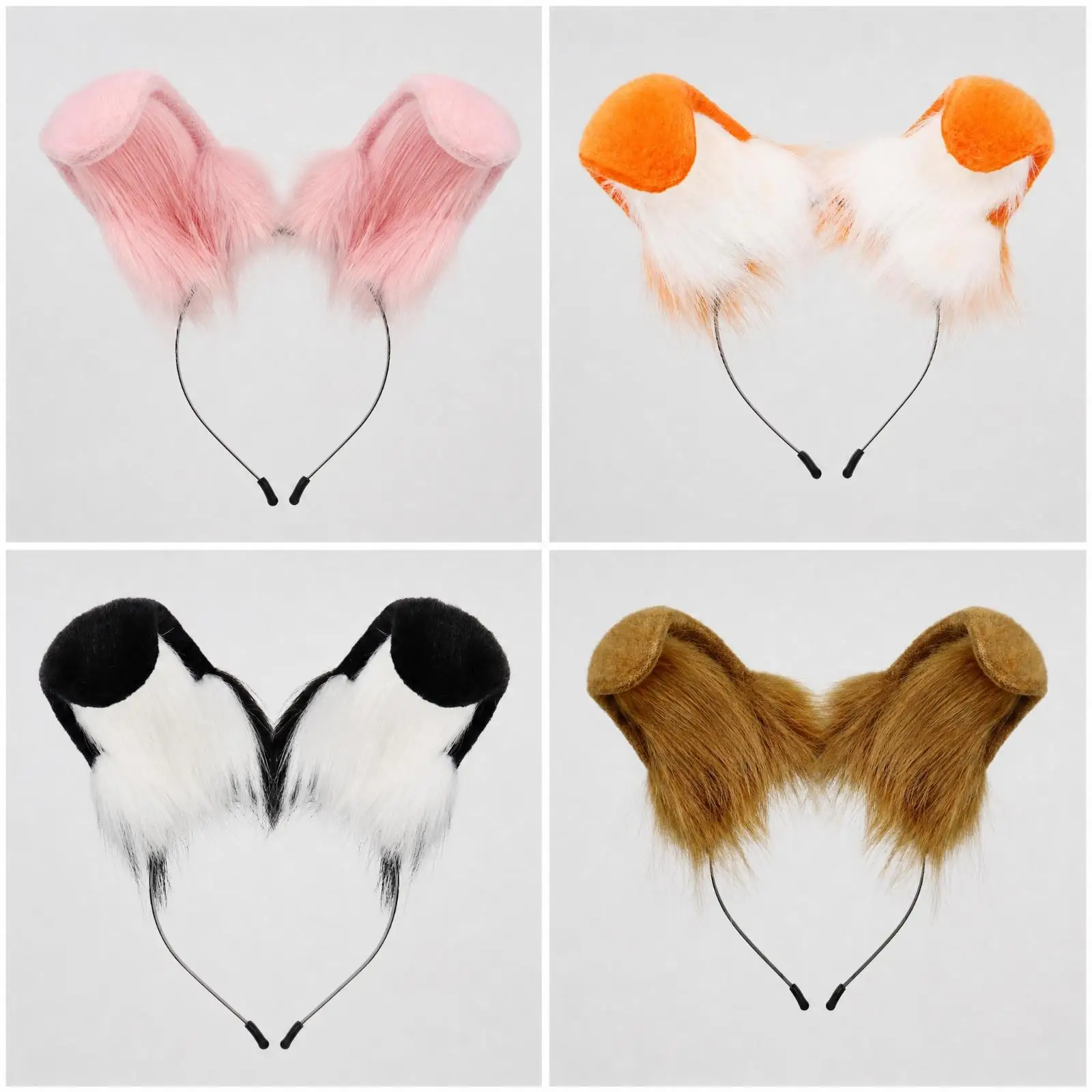 Handcrafted Plush Wolf Ear Headband for Women Cosplay Hairband with Soft Pile Fibers Secure Fit for Festival Party and Dress Up