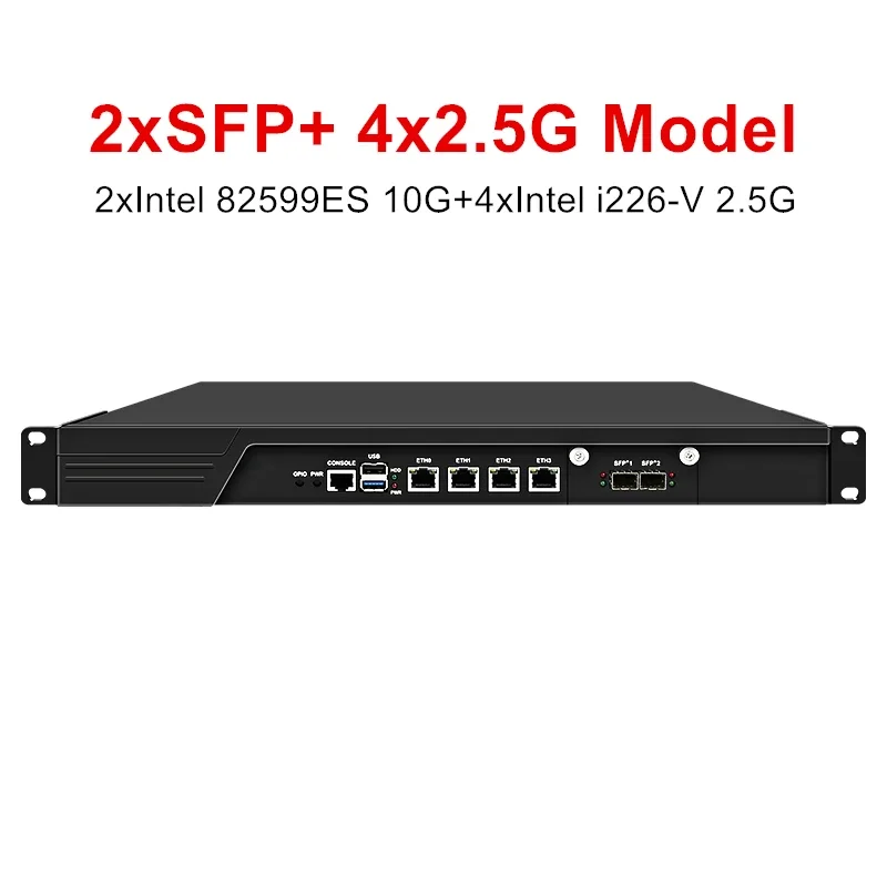 1U 4L Rack Firewall Appliance 2x10G SFP+ 4x i226-V 2.5G Intel i3-N305 N100 DDR5 mSATA Network Router Mini PC Server AES-NI