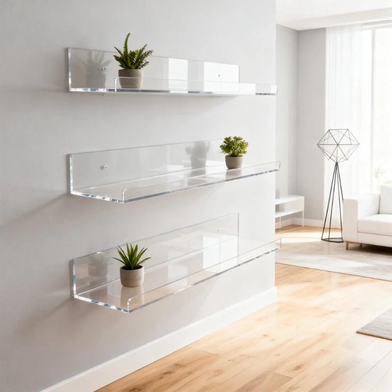 Color Acrylic Wall Mounted Storage Rack Modern Bathroom Living Room Shelves Free Punching Wall Shelf Home Decorative Shelves