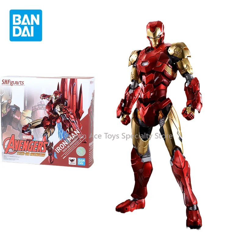 Bandai SHFiguarts Marvel's The Avengers Anime Figure Iron Man Action Figure Trendy Toys for Kids Holiday Gifts Collectible Model