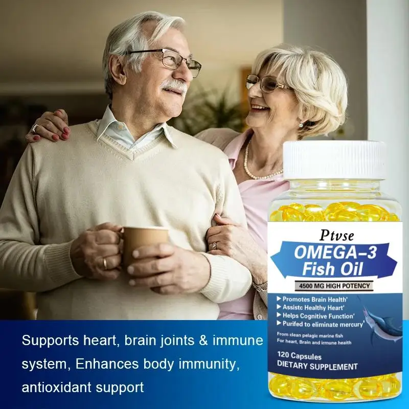 Fish Oil Omega 3 - Holistic Health Supplement - Immune System Health Supplement 4500mg Easy to Swallow