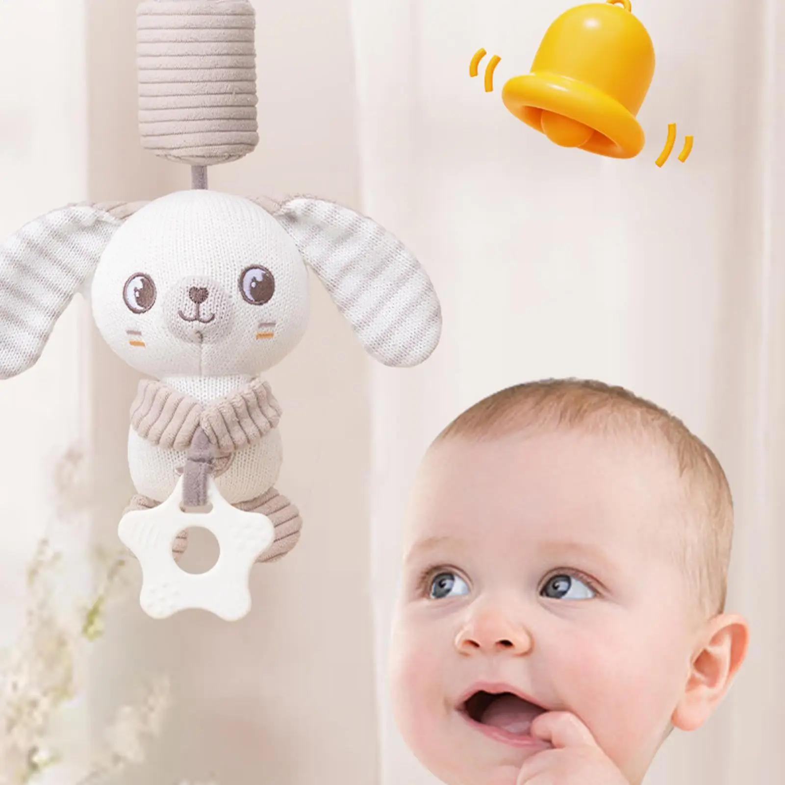 

Stroller Toys Soft Baby Crib Toy Sensory Doll Animal Entertainment For Travel Calming Automobile Nursery Girl Chewing Teething