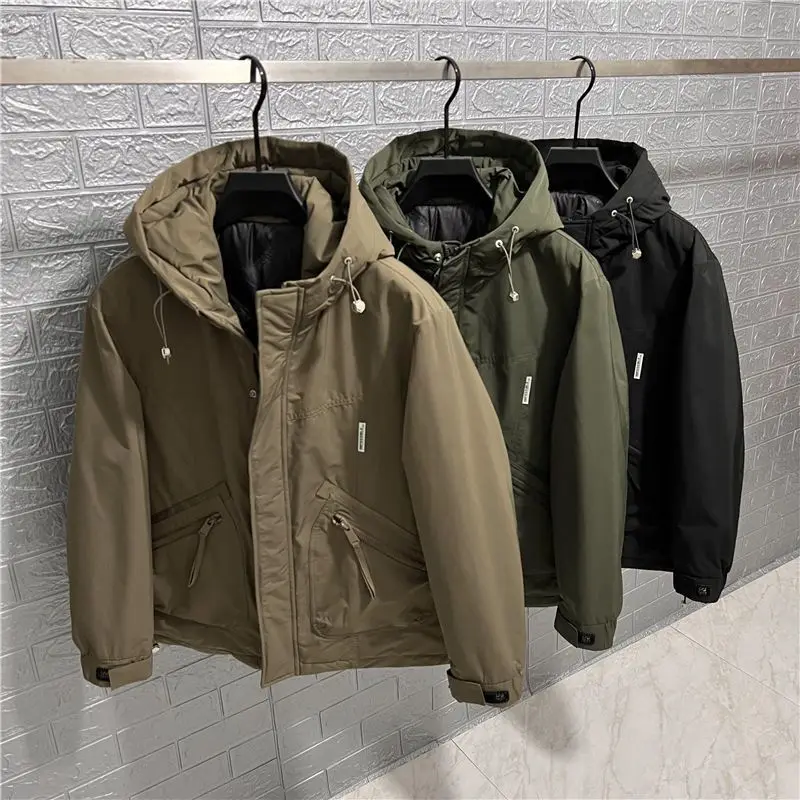 Workwear Jacket for Men Trendy Hooded Versatile Top New Trendy Brand Casual Jacket for Men