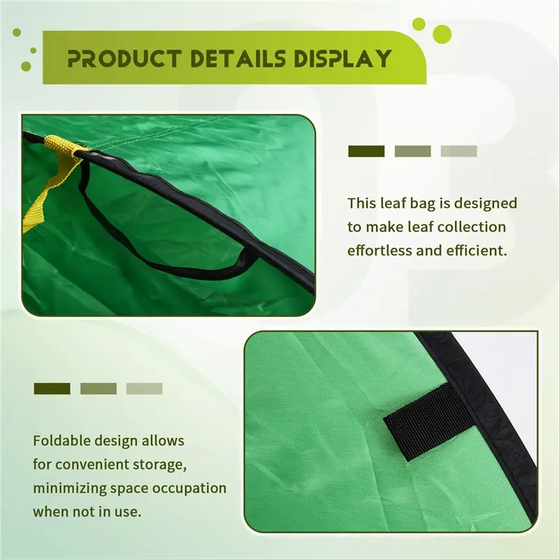 M12K-Foldable Garden Waste Bag Leaf Collector Reusable Leaf Catcher For Lawn Yard Cleanup Garden Tool