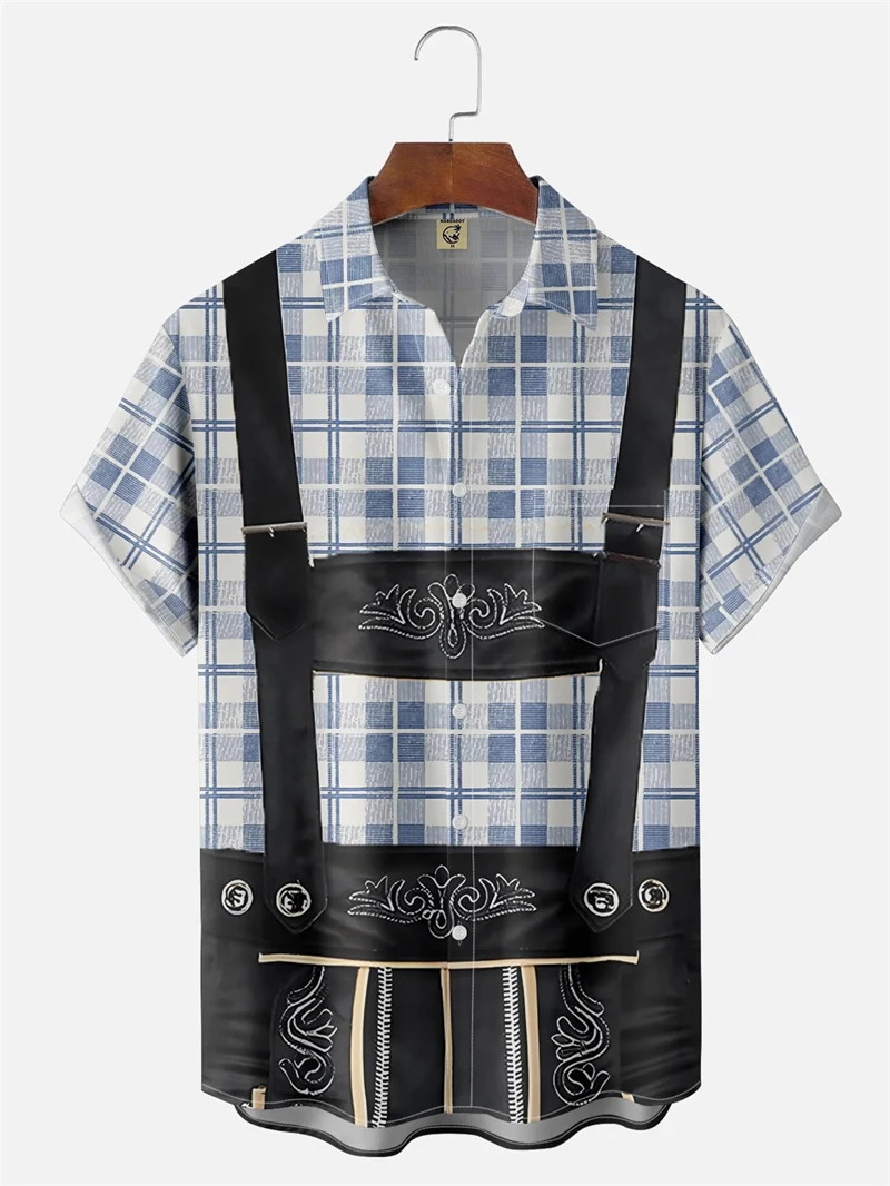 

New Classic 3D Print Costume Oktoberfest Shirts For Men Women Funny Fashion Short Sleeve Hawaiian Shirt Cosplay Unisex Party Top