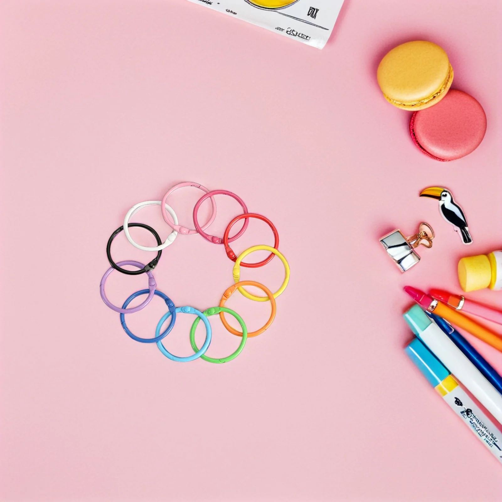 

40Pcs Metal Binder Rings Keychain Craft Rings for Index Cards DIY Projects Home Office Key Chain Metal Binder