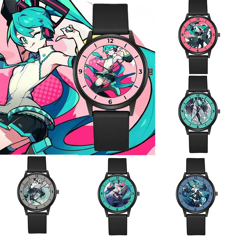 

Hatsune Miku Children's Quartz Watch Anime Peripheral Outdoor Sports Portable Watch Limited Edition Boys Girls Birthday Gifts