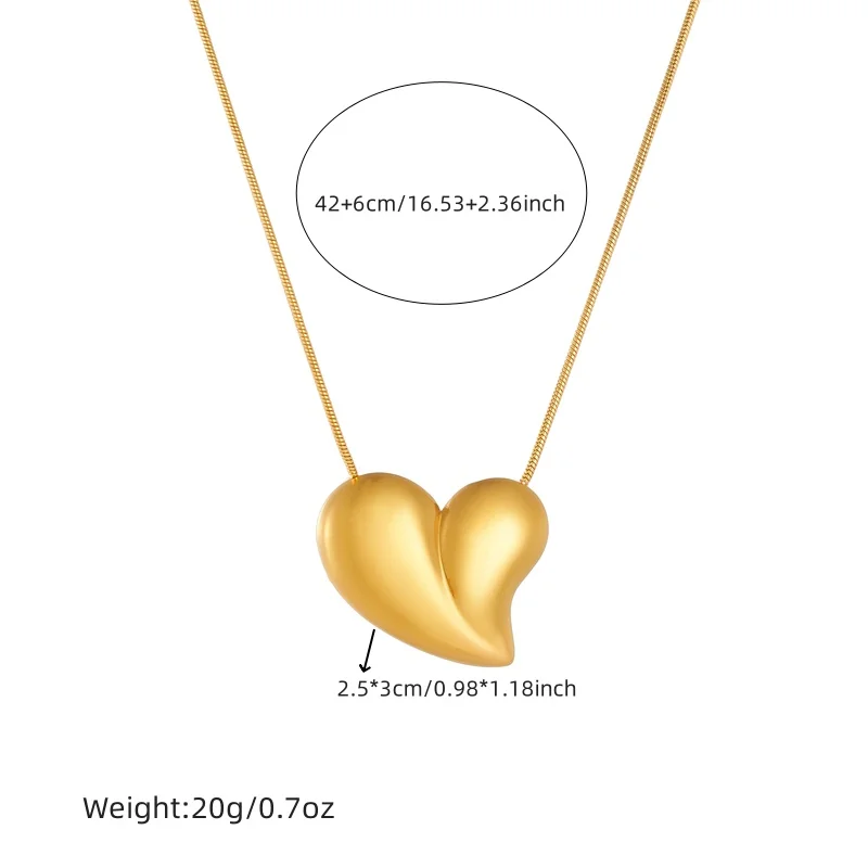 DIEYURO 316L Stainless Steel Simplicity Golden Heart Necklace For Women Men New Fashion Lady Gift Love Rope Chain Chain Jewelry