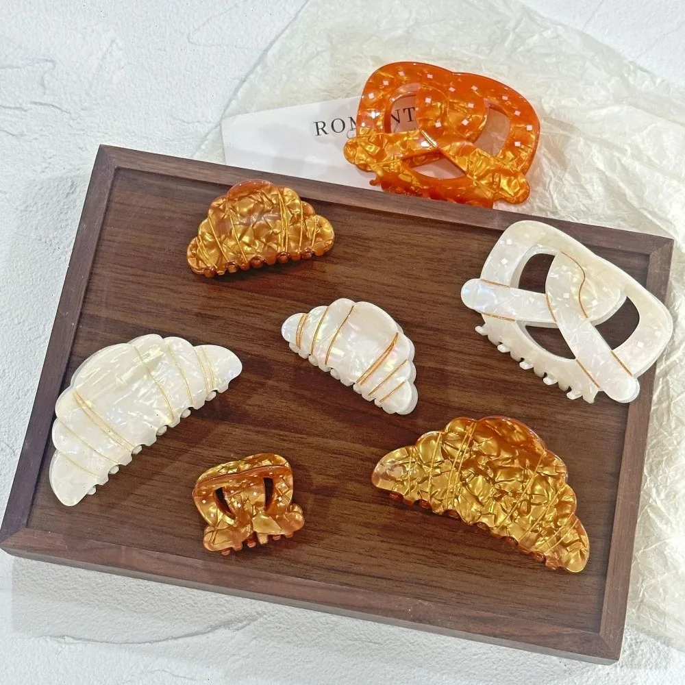

Trendy Accessory Acrylic Croissant Hair Claw Vintage Simple Design Shark Clip Lightweight Grab Clip Back of Head