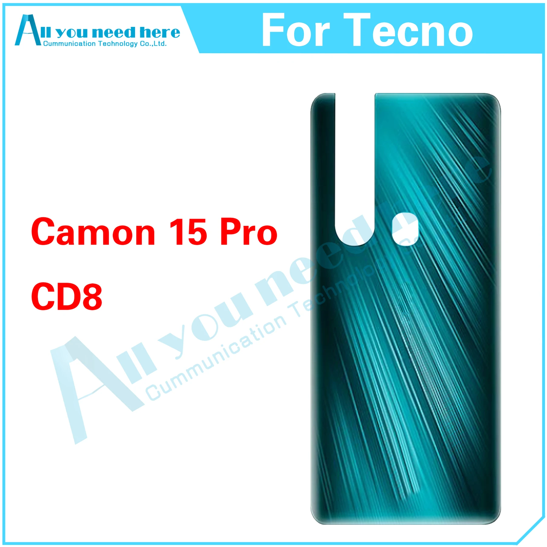 

10PCS For Tecno Camon 15 Pro CD8 Camon15Pro Rear Case Battery Back Cover Door Housing Repair Parts Replacement