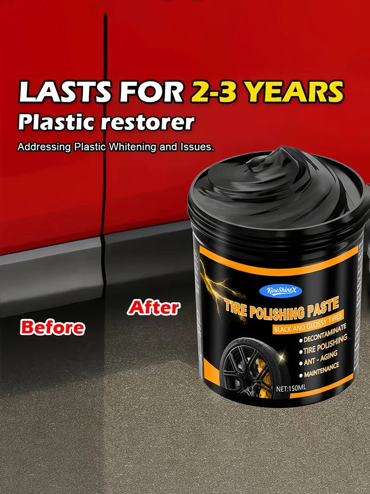 

Крем для восстановления шин и пластиковых деталей - глубокий черный блеск для потускневших шин, резиновых и пластиковых элементов | Восстановление цвета, устранение трещин, профилактика