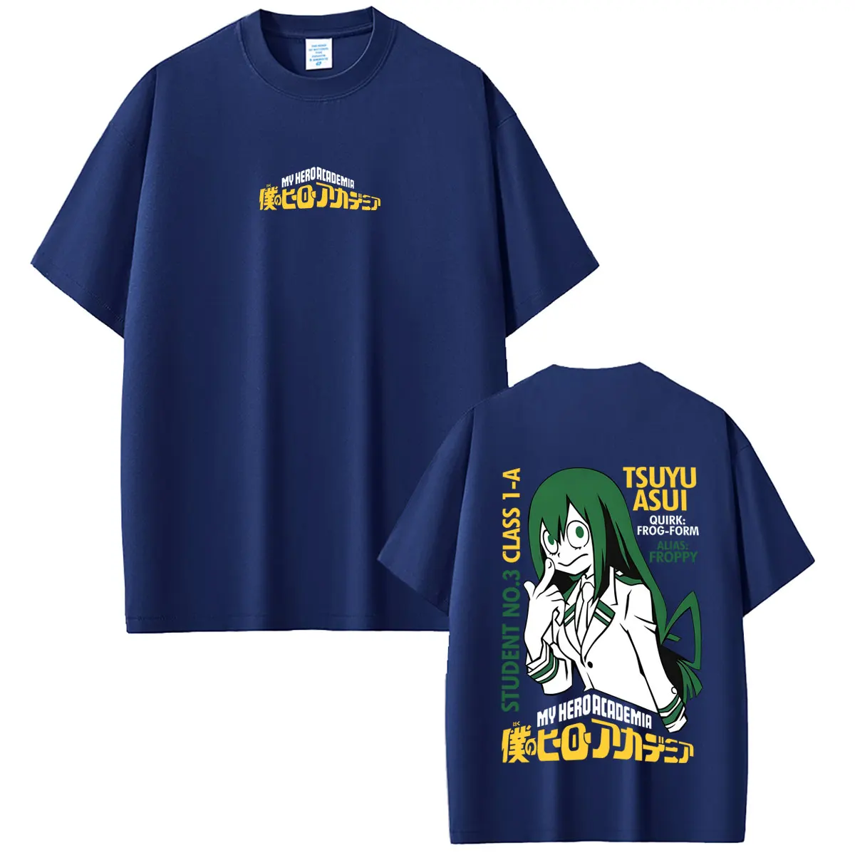 Anime My Hero Academia Tsuyu Asui T-Shirt Sommer Herren Damen Casual Hochwertige Weiche Baumwoll-T-Shirts Männliche Mode Manga T-Shirt – Detail 4