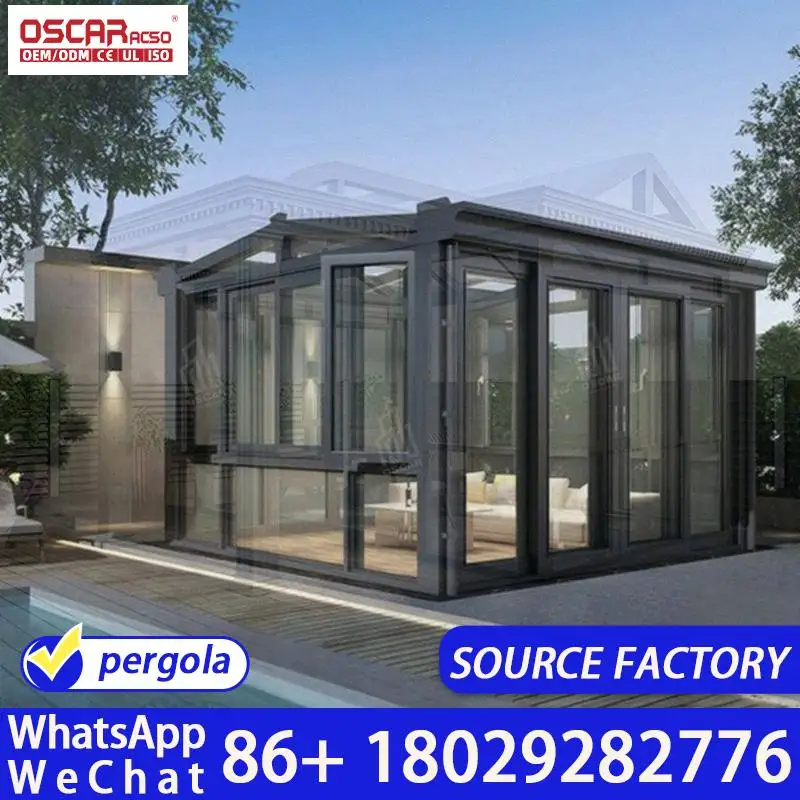 Modern Energy Efficient Tempered Glass Curved Sunroom Conservatory Solarium Patio Garden Backyard Residential Europe Canada Aust