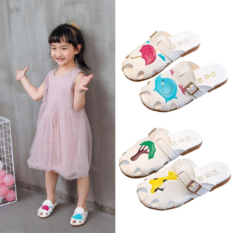 Cute Baby Kids Girls Summer Children Cartoon Slippers Anti-slip Sandals Indoor Outdoor Beach Shoes