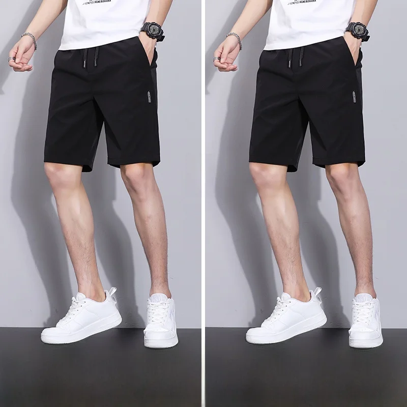 

Summer Thin Korean Sle Knitted Sports Pants Men's Casual Straight Leg Pants Breathable Comfortable Lightweight Leisure Trou...