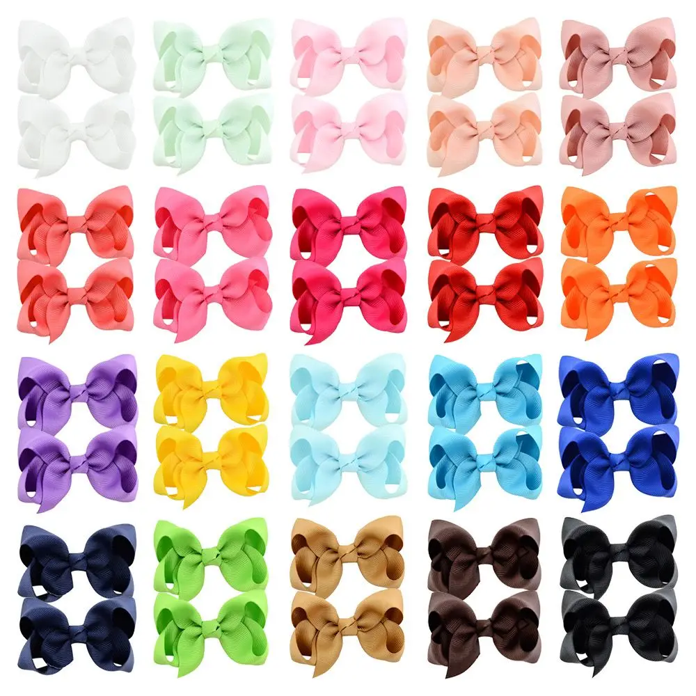 

40 color U Choose 200pc/lot Cute 3" Baby Girls Grosgrain Ribbon Bows Hair Clip Kid Ribbon Hair Bow Hairpins Hair Clips Barrettes