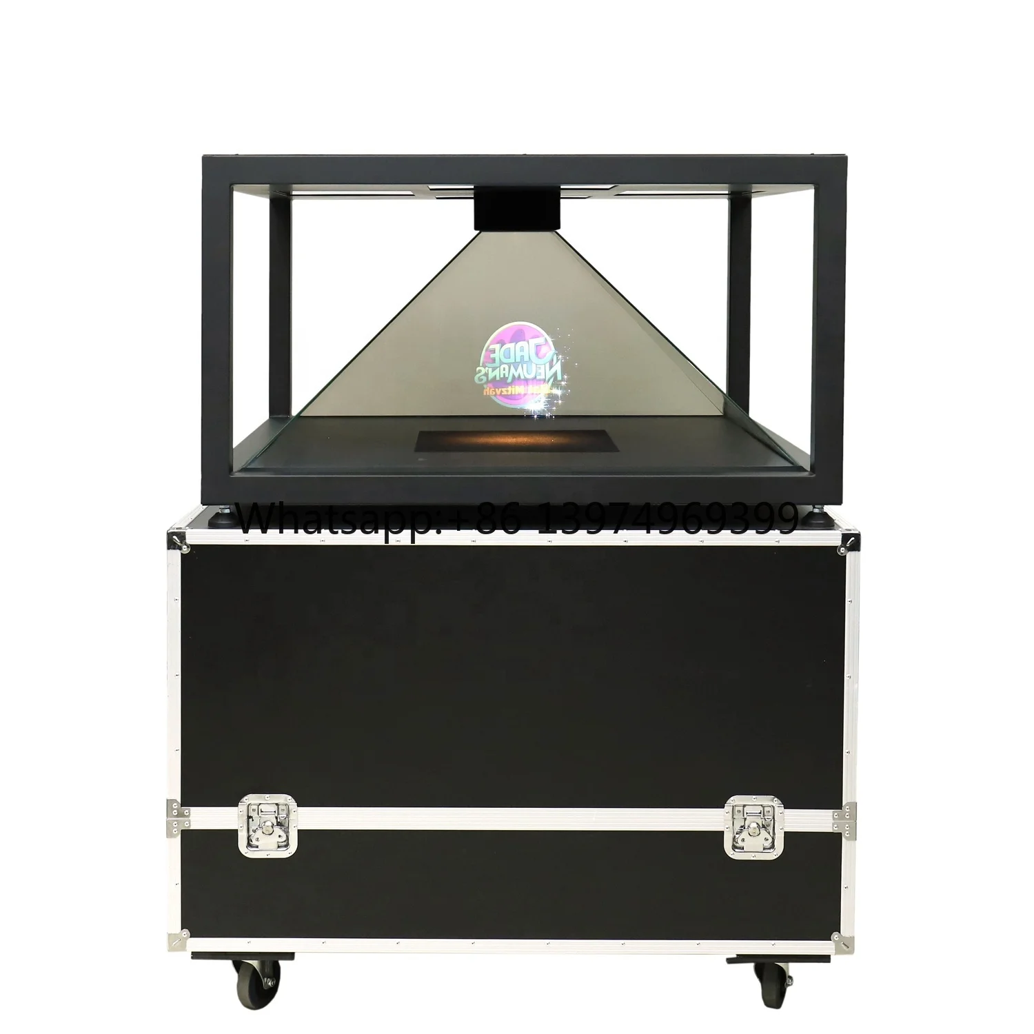 Holographic Type Full Resolution 4 Sides Holographic Showcase Pyramid 3D Hologram Equipment