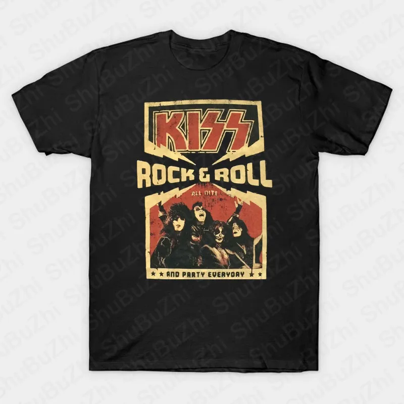 Camiseta de Kiss End of The Road Tour para hombre, ropa de calle informal de algodón, talla grande, banda de rock