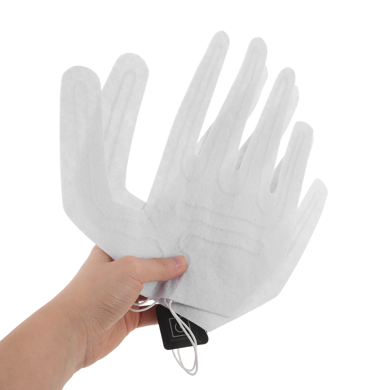 

2Pcs Full Finger Electric Heating Pad Thermal Glove Insert Switch Rapid Heating Energy Efficient Hand Warmer for Skiing Cycling