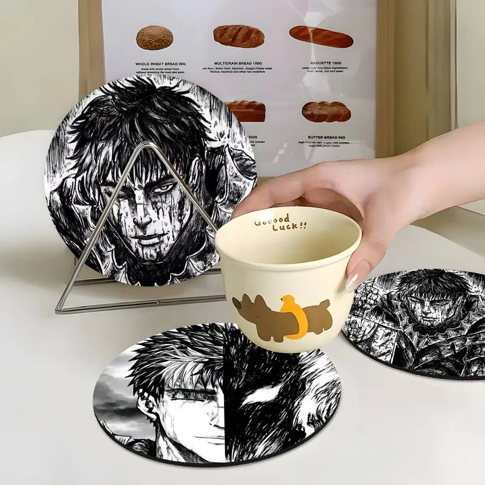 1pc Anime B-Berserk Wooden Coaster Colour Printing Cup Mat H