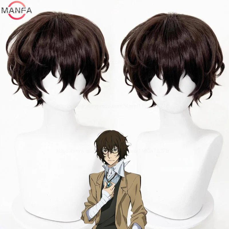 

Высокое качество Дазай Осаму Косплей Аниме Косплей Короткие Коричневые Термостойкие Синтетические Волосы Аниме Парики Для Ролевых Игр + Кепка Для Парика