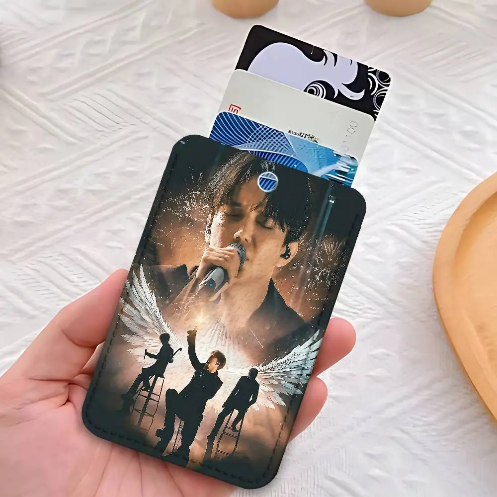 Singer D-Dimash K-Kudaibergens Key Tag Ring Leather Card Holder Key Ring Rectangle Access Card Holder image 6