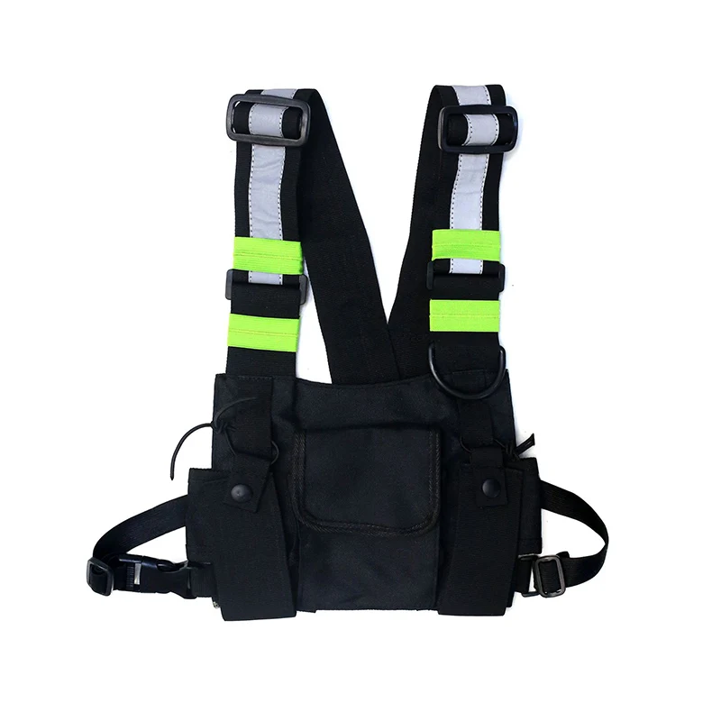 Functional Tactical Chest Rig Bag Unisex Hip Hop Vest Streetwear Bag Waist Pack Reflective walkie-talkie package Women Chest Bag