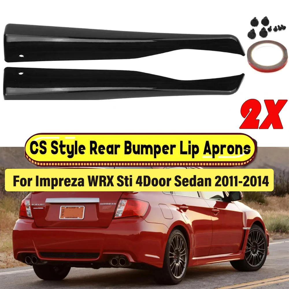 

2X Car Side Rear Bumper Lip Diffuser Splitter Wrap Spoiler For Subaru For Impreza WRX Sti 4Door Sedan 2011 2012-2014 Accessories