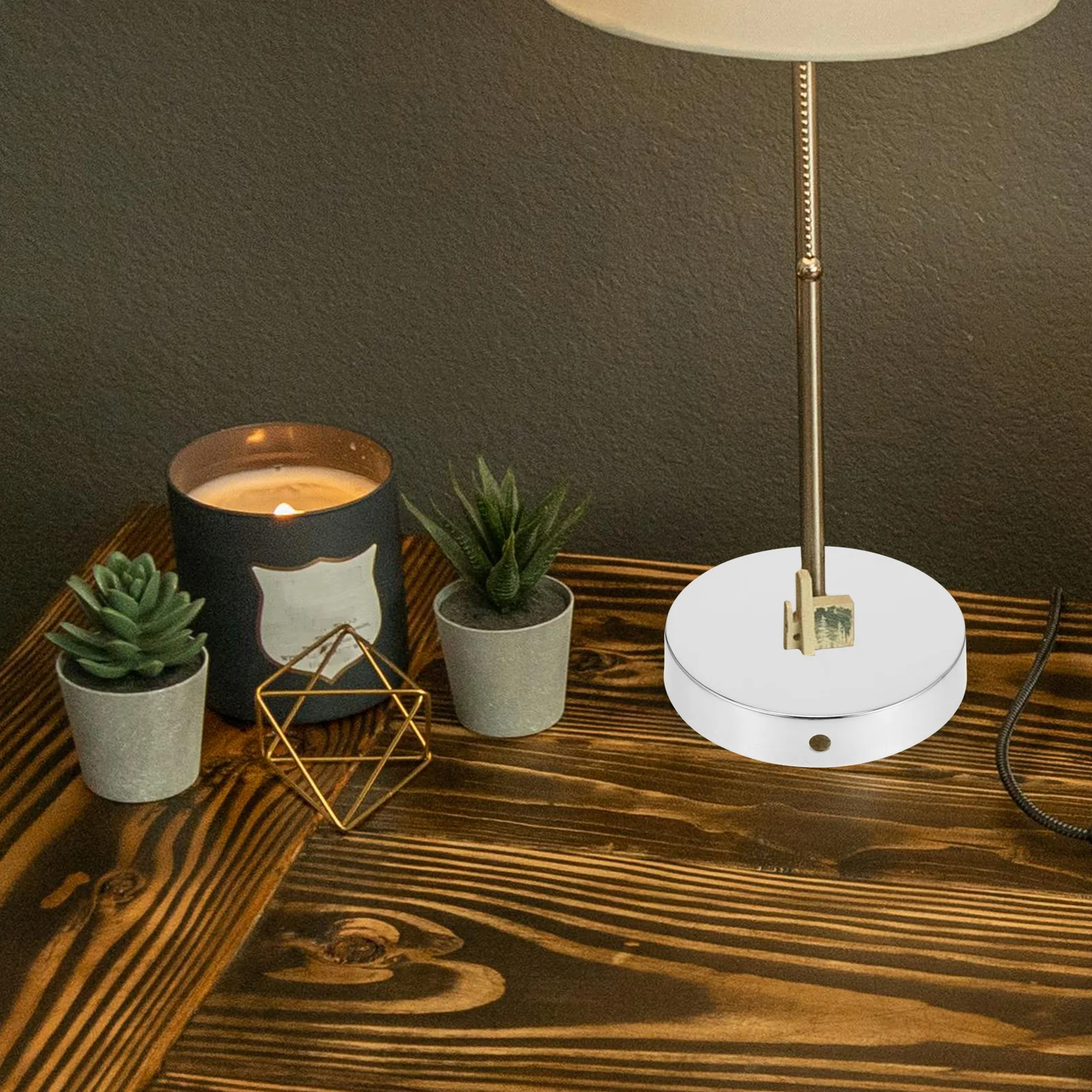 

DIY Table Table Lamp Stand 120x25mm Iron Small Iron Lamp Base Round Shape Metal LED Display Base Accessories Bedside