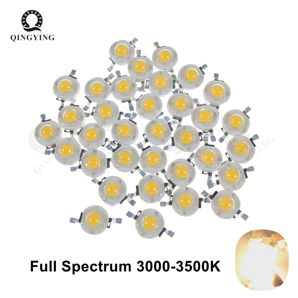 50pcs-1000pcs 1W 3W LED Chip Ra95 Full Spectrum White 6500K Nature White 4500K Warm White 3500K High Power LED Diodes