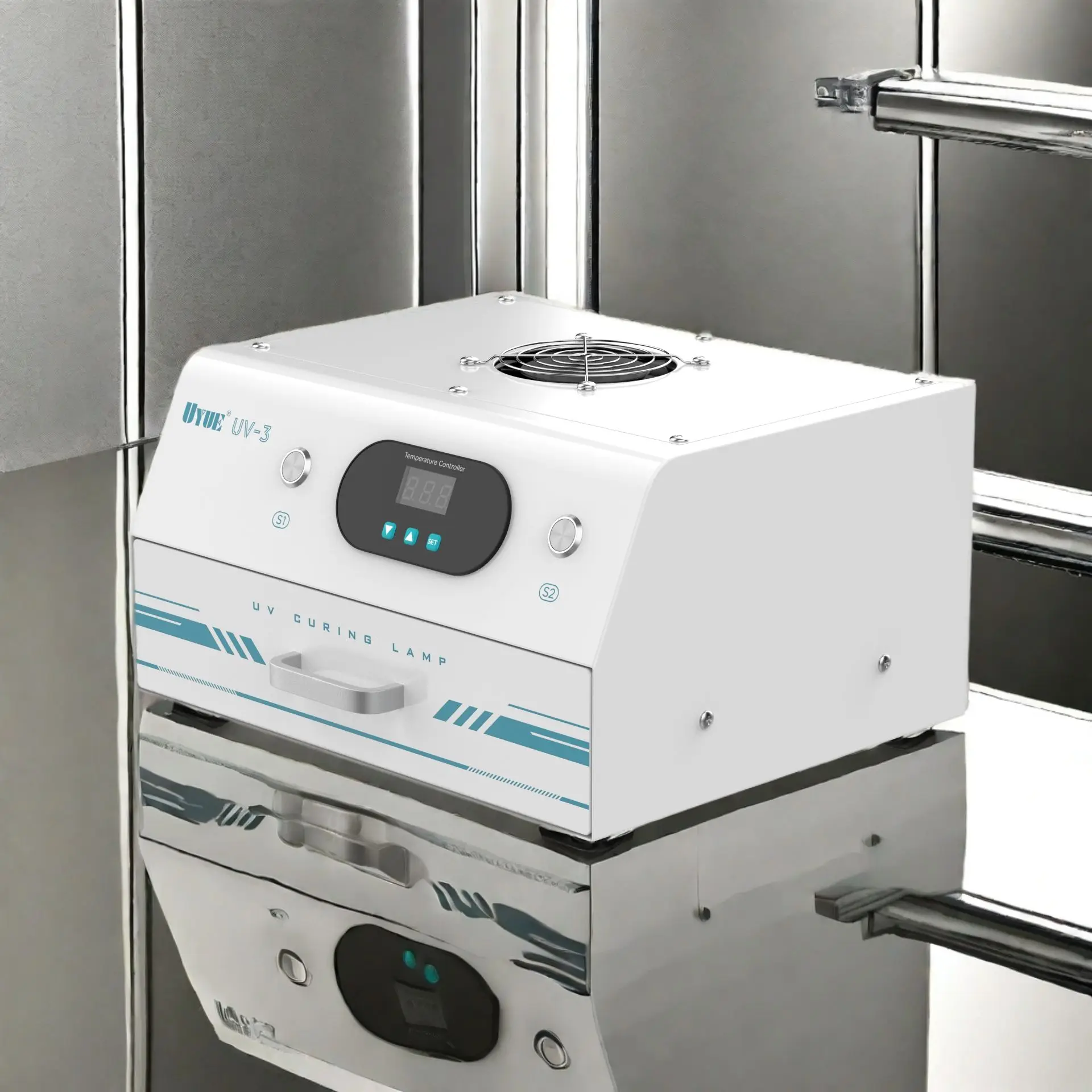 UV-3 عالية الكفاءة 1200 واط الأشعة فوق البنفسجية علاج صندوق إضاءة مزدوج توقيت ذكي علاج مصباح الهاتف LCD حافة الشاشة الغراء الجاف أدوات إصلاح