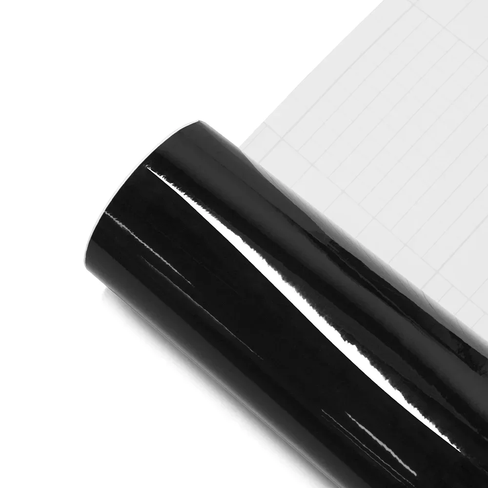 Hochwertige, glänzende, hellschwarze, selbstklebende Vinyl-Autoverpackungsfolie, Fahrzeugaufkleber auf Papierbasis, Paket auf Auto-Dekorfolie, luftblasenfrei – Detail 9