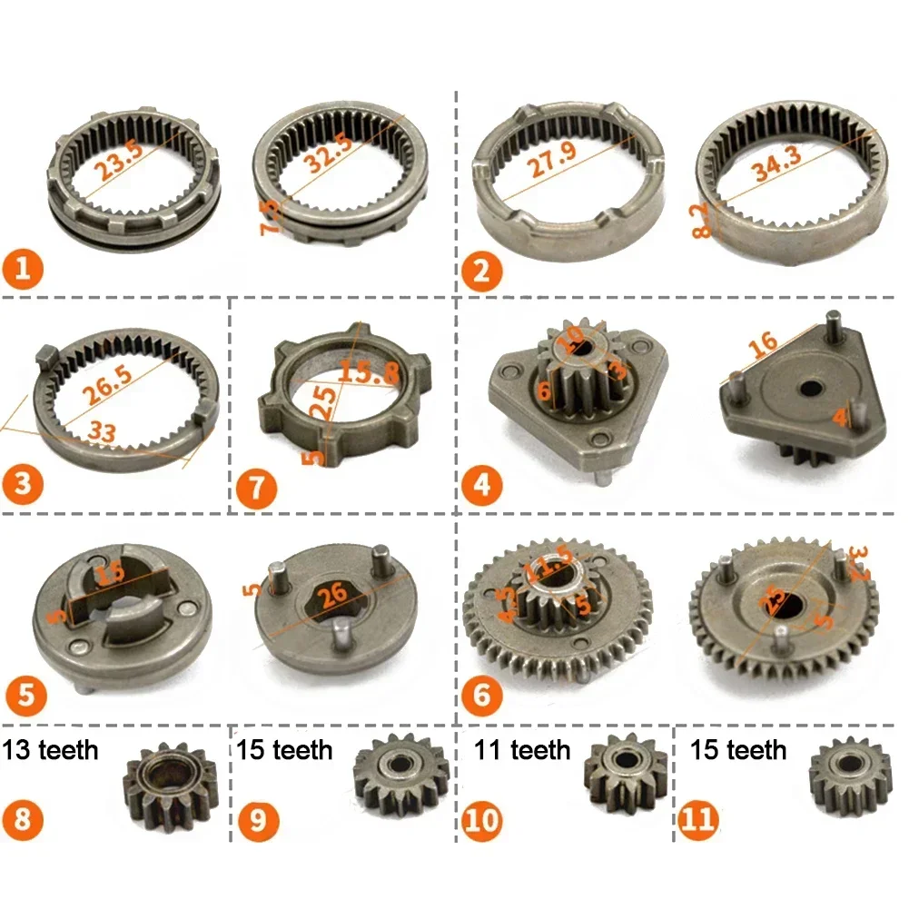 

17PCS Brushless Lithium Electric Drill Self-locking Gear Set Fine Workmanship 6*8*4cm For Bosch Metal Reduction Gear Power Tool