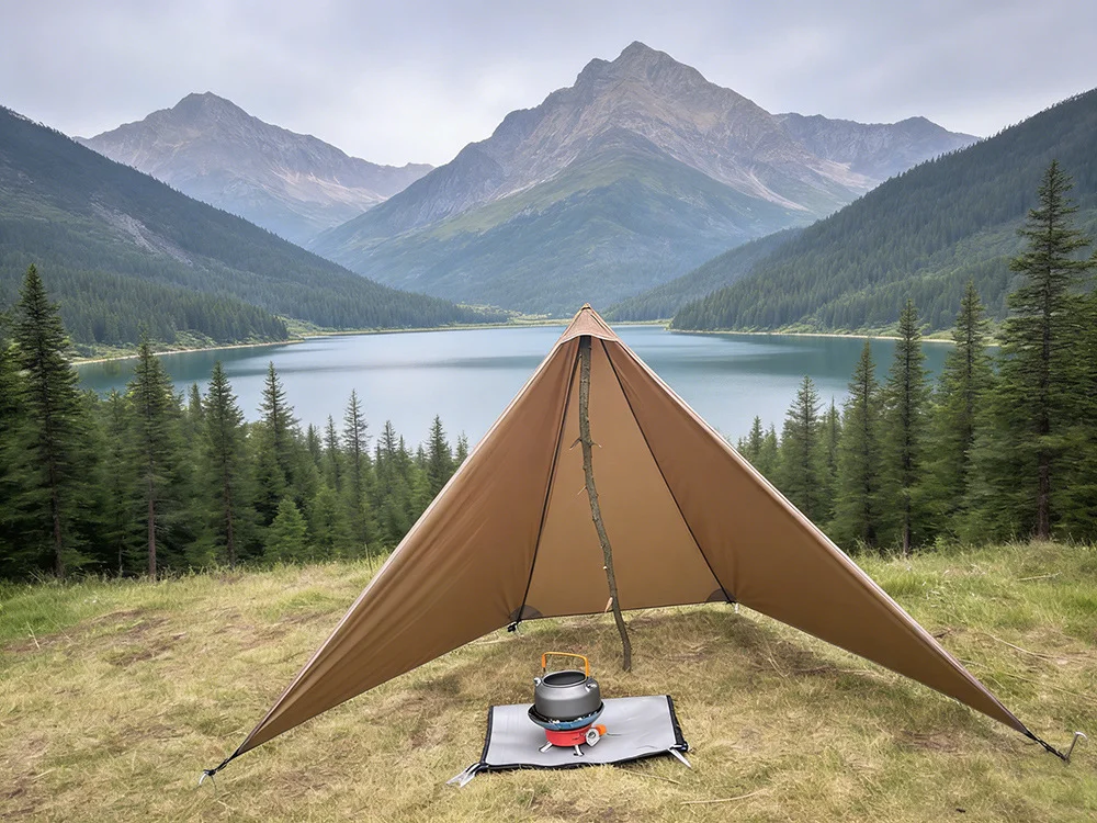210g 20D Nylon Ultralight Camping Stove Windbreak Wind Screen Shield Fire Retardant No Poles Ropes Windproof Privacy Windscreen