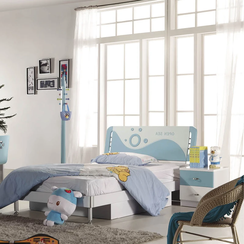 

&Luxury Design Single Bed Bedroom Set Children Furniture Set for Children Kids With Wardrobe Cabinet Desk and Chair