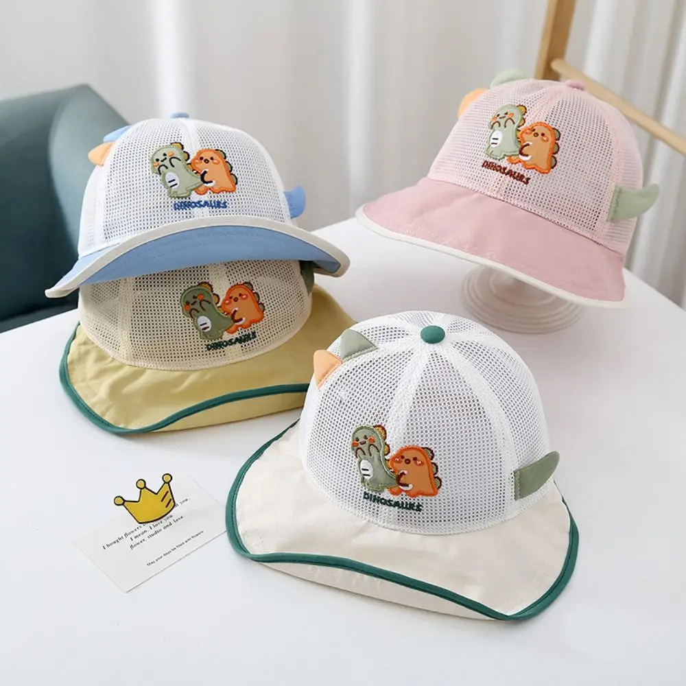 

Детская летняя бейсболка с мультяшным принтом, тонкая, сетчатая, дышащая, с широкими полями, в корейском стиле, с защитой от УФ-лучей, для путешествий