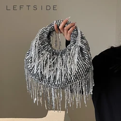 Cute Sequin Small Tassels Crossbody Bags For Women 2024 Females Trend Fashion Shoulder Bag Lady Silver Handbags And Purses