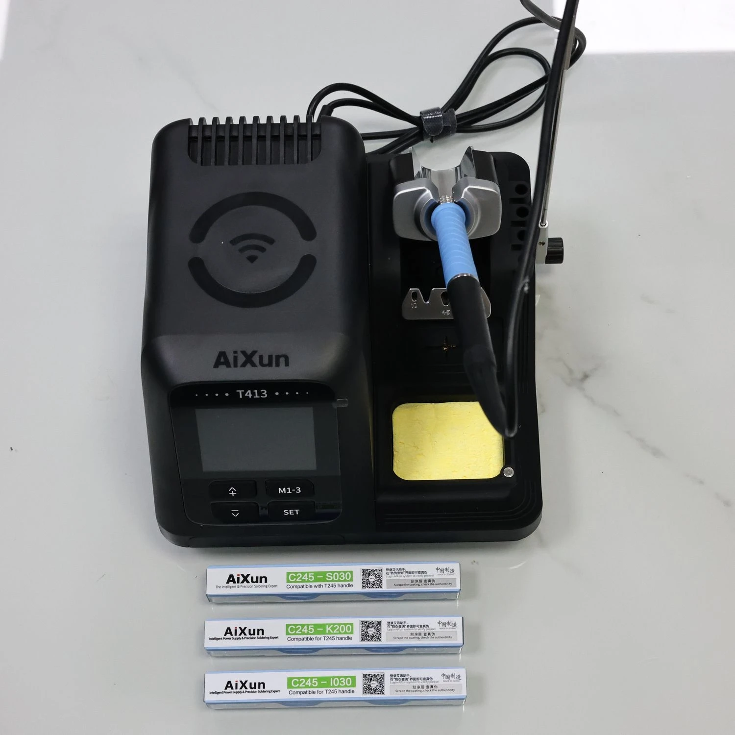 All-in-One T413 Soldering System, Industrial-Grade Power, Metal Housing, Compatible with T245/T225 Accessories