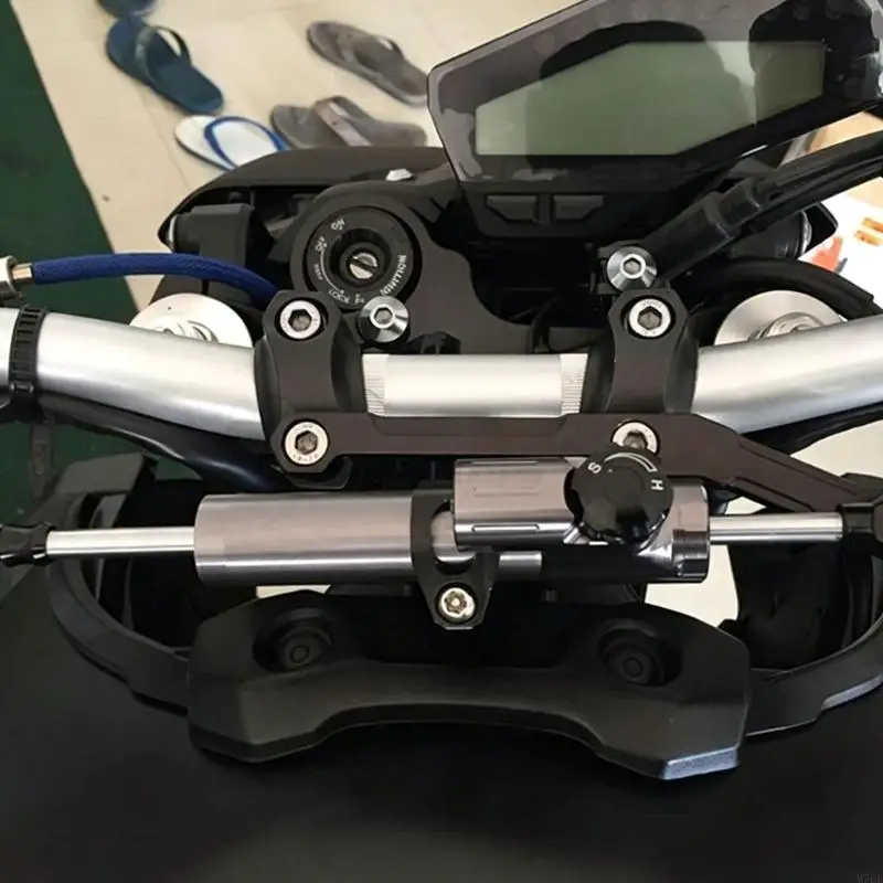M76E Motorrad-Lenkungsdämpfer-Hardware-Kit mit goldener Klemmhalterung, Metallgehäuse und Straßengebrauch für Garagenarbeiten – Detail 3