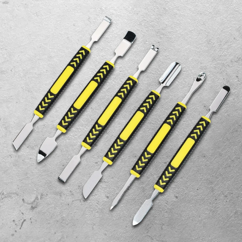 6pcs/set Double Headed Pry Bar Hardened Claw Nail Disassembly Battery Screen Frame Flat Pry Bar Injection Molding Repair Tool