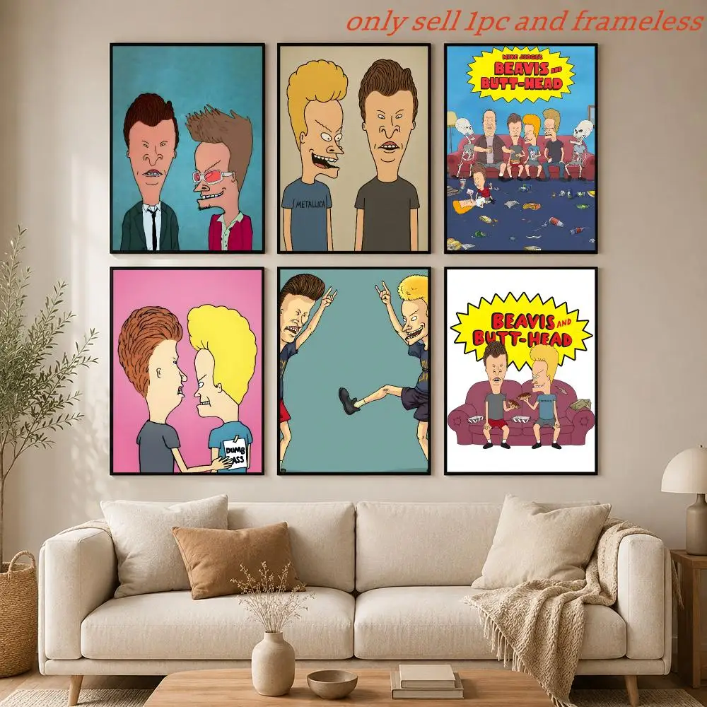 Anime B-Beavis and Butt-Head Poster HD Hot Theme Singer/OST/Movie/Anime-Waterproof Self-Stick Home Decor