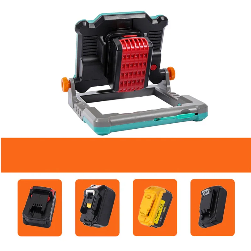 LED Work Light For Makita/DeWalt/Milwaukee/Bosch 18V Battery Floodlight Emergency Lamp Foldable Cordless Camping Tools Campfire