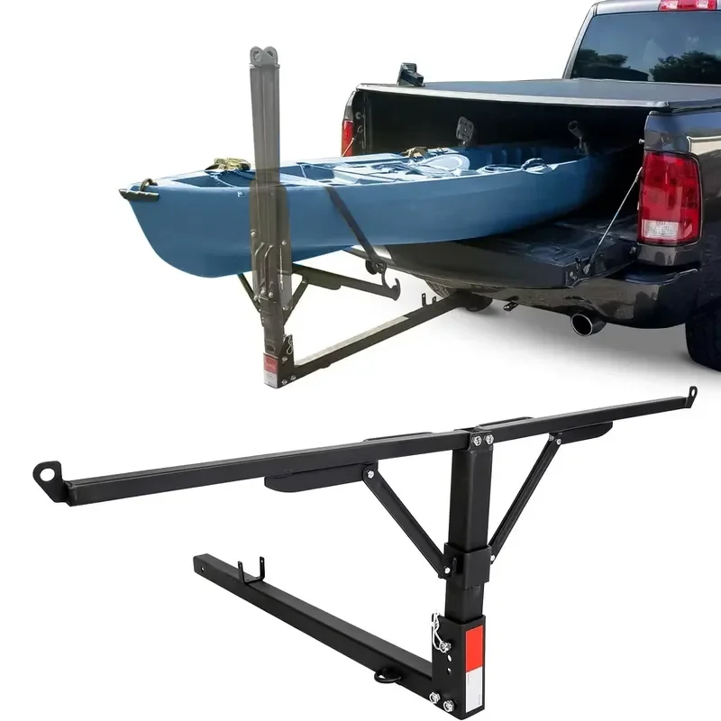 Foldable 2 in 1 Truck Bed Hitch Extender Extension Rack Canoe Boat Kayak w/Flag