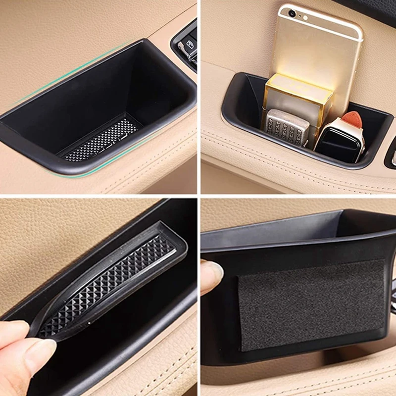 4 X Car Door Side Handle Pocket Storage Box Storage Organizer Tray Grab Handle Box For-Porsche Macan 2015-2021