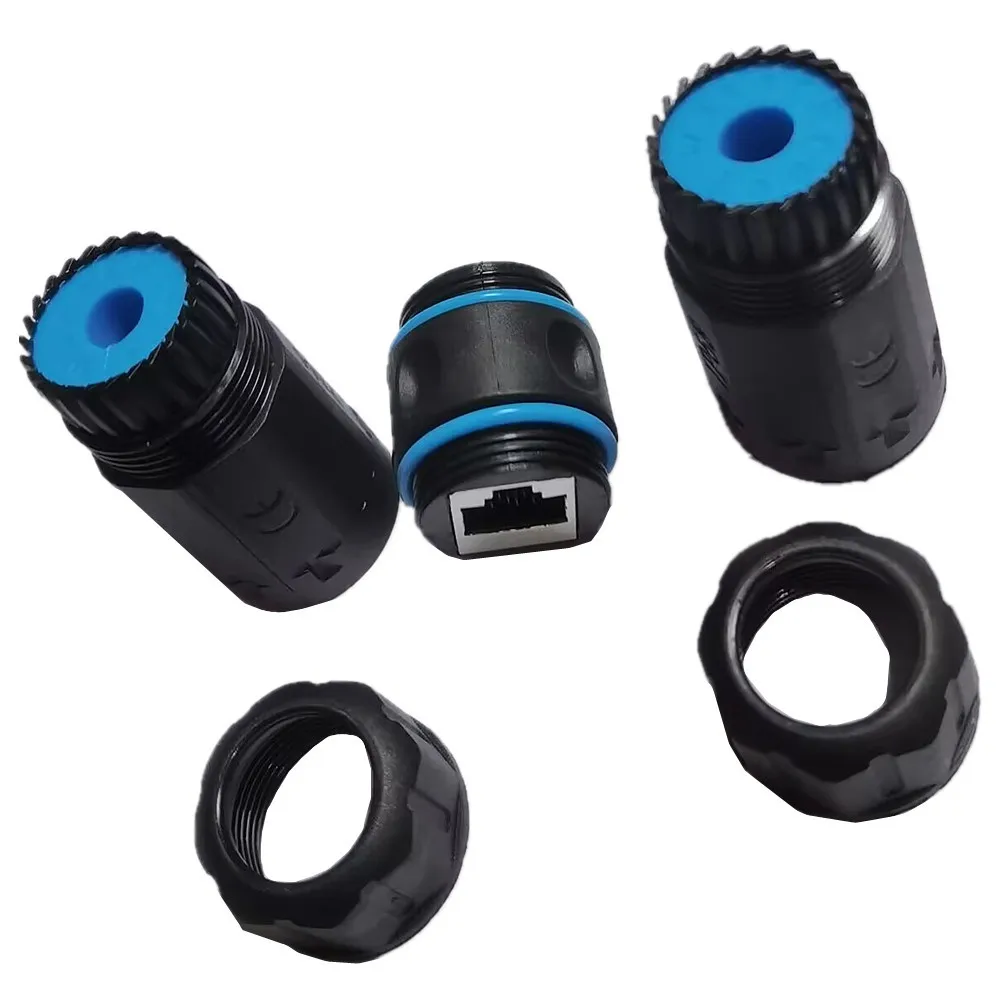 IP68 RJ45 Outdoor CAT6 STP Waterproof Connector Nylon PA66 Rubber Ring Material