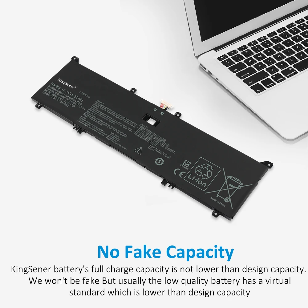 Imagem -02 - Bateria do Portátil para Asus Zenbook s Ux391 Ux391fa Ux391ua Ux391fa-ah001t Notebook Série 7.7v 6500mah Kingsener-c22n1720